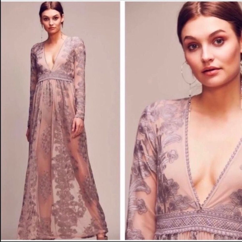 For Love and Lemons Temecula maxi dress in misty plum